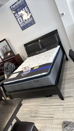 Emily black queen size bed only $149. Easy finance option. Same-day delivery.