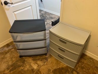 Plastic nightstand drawers