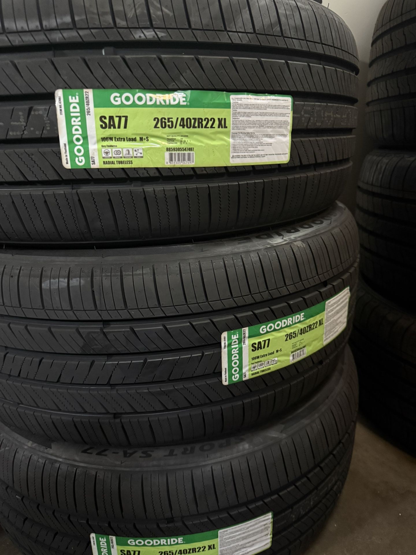 BRAND NEW TIRES 265/40r22 GOODRIDE FOR SALE SET OF 4 TIRES $489 WITH INSTALLATION AND BALANCING
