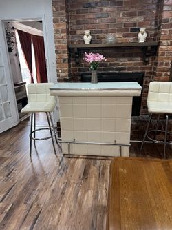 Antique 3 piece bar set white