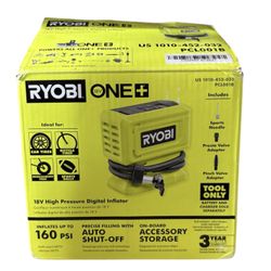 Ryobi 18V Cordless High Pressure Inflator (Tool Only) 160 PSI PCL001B NEW IN BOX