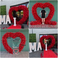 Heart Shaped Artificial Flowers Arrangement Proposal Wedding