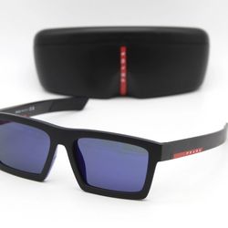 Prada Linea Rossa SPS 02Z-U 1BO-05U 58□18 Blue Mirror Sunglasses Italy