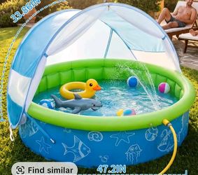 Foldable Kiddie Pool with removable Canopy
