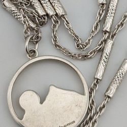 925 Sterling Silver Sun Rise In The Mountains Pendant Necklace

