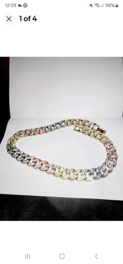 Diamond Plated Multi Color Necklace 