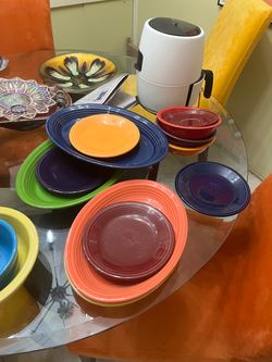 25+ pieces fiesta ware bowls plates platters