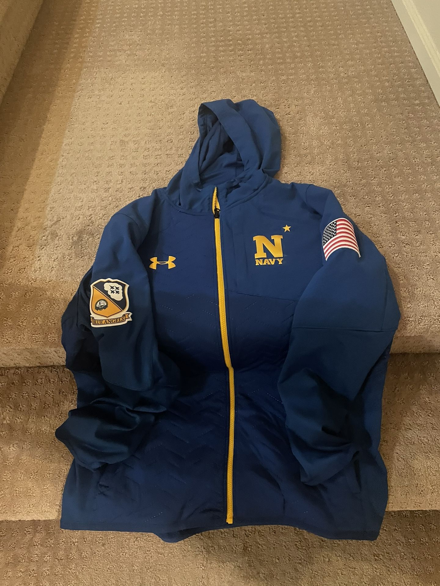 Cold Gear Navy Academy Zip Up Hoodie XL Tall