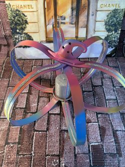 RAINBOW Pumpkin With Sparkly Rhinestone Accents! FREE Gift With Order!