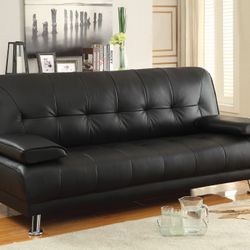 Black Leather Futon