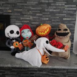 NWT Disney Nightmare Before Christmas Plush Door Greeters Set 5 Jack Sally Zero Oogie Bogie King