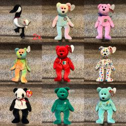 87 Beanie Babies & Buddy Lot Beanbag Plush Stuffed Animals Teddy Bear Toys WOW