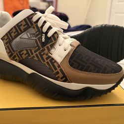 Fendi Flow leather trainers