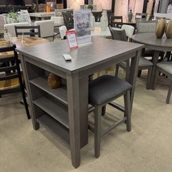 Gray Counter Height Dining Set (Set of 3)