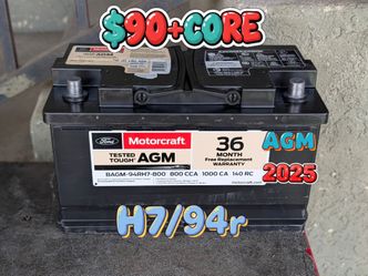 AGM Car Battery Group Size 94r/H7