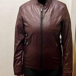 New Womens Leather Jacket Size Xl 