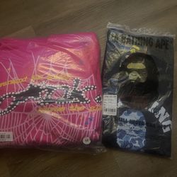 Spider Hoodie And Bape Shirt
