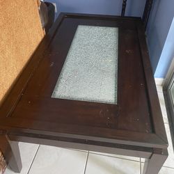 Coffee Table , Dark Brown Heavy Wood Table..  Have To Sell. I Have o Room.