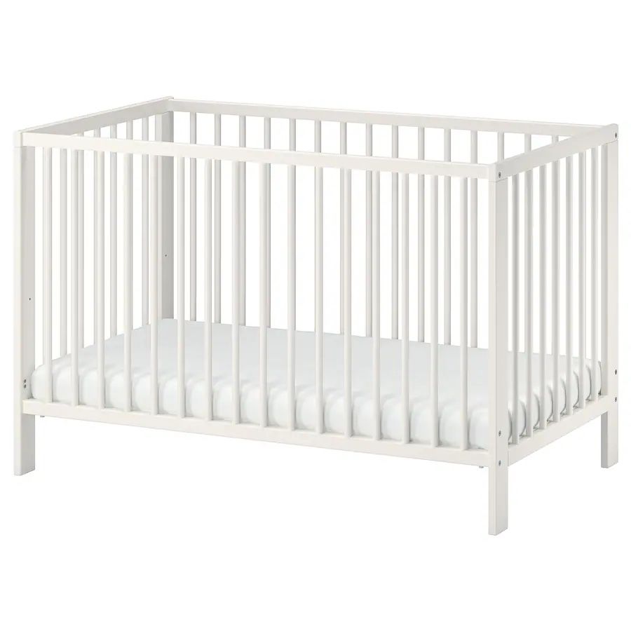 Crib, white, 27 1/2x52 "