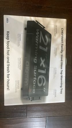Chef man: Family Sized Glass Top Warming Tray