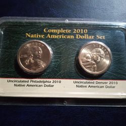 Complete 2010 Native American Dollar 2-Coin Set 