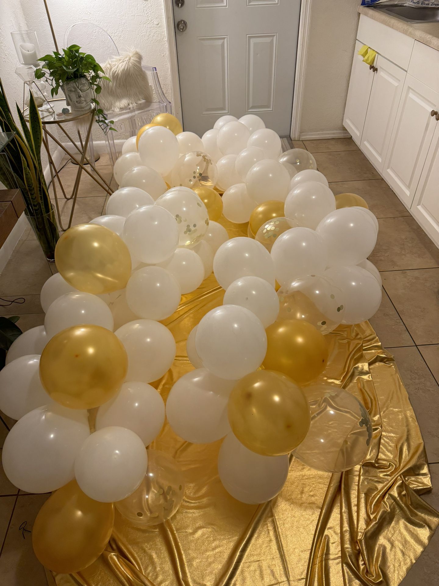 2 White And Gold Garland 