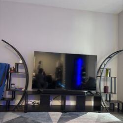 Moving sale! Selling a TV set!! 65” TV, sound system $600, TV stand, and side shelves! In excellent condition!