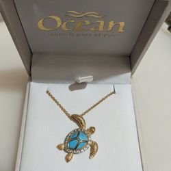 14kt Gold Vermeil Sea Turtle Necklace