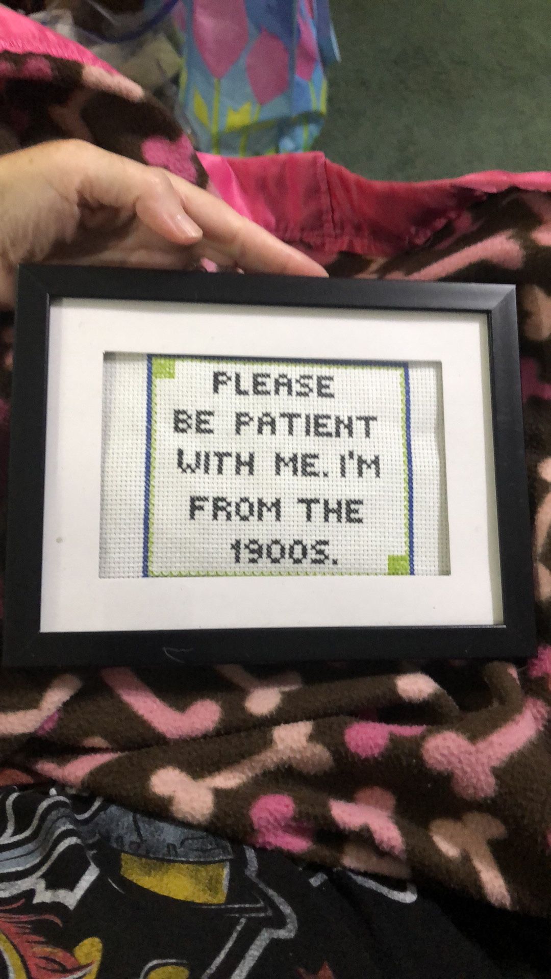 Please Be Patient With Me I’m From The 1900s Framed Cross Stitch