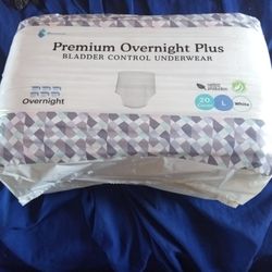 Adult 20 Count Premium Overnight Plus Bladder Control Underwear 20 Count Large