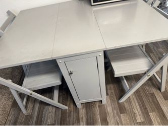 Grey foldable dining table