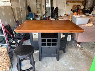 Pub height wood table