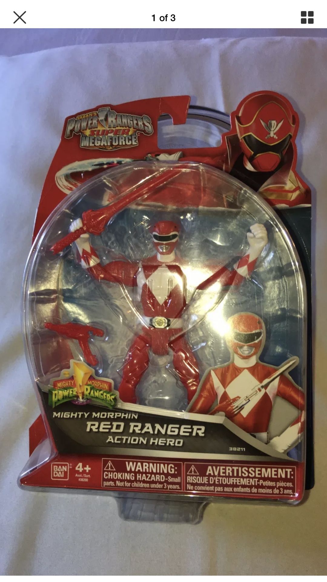 Power Rangers Super MegaForce Mighty Morphin Red Ranger Action Hero Figure