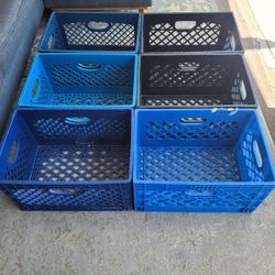 🔥 $10 EACH Milk Crates - Sturdy Industrial Organizer Bins Crate Storage Garage Home Stackable
