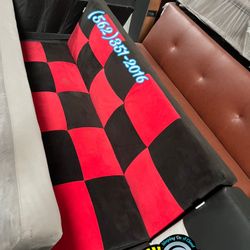 Red And Black Squared Futon Couch Nuevo New 