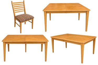 Wood table with two chairs