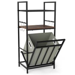 Black Rustic Brown Laundry Hamper