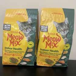 2Pack Meow Mix Indoor Health Dry Cat Food 3.15 lb. Bag