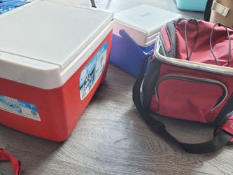 3 coolers small Coleman and Igloo