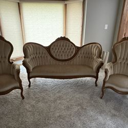 Antique Sofa Settee with 2 Matching Chairs