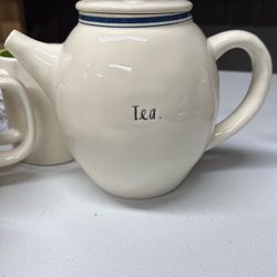 Rae Dunn By Magenta Artisan Blue Line Collection Teapot