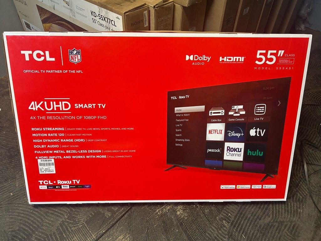 55" TCL 4k Smart Uhd LED Tv