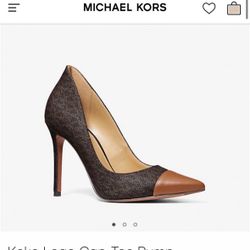 Michael Kors Keke Logo Cap-Toe Pump 7.5