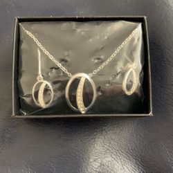 Silver Necklace Earring Set