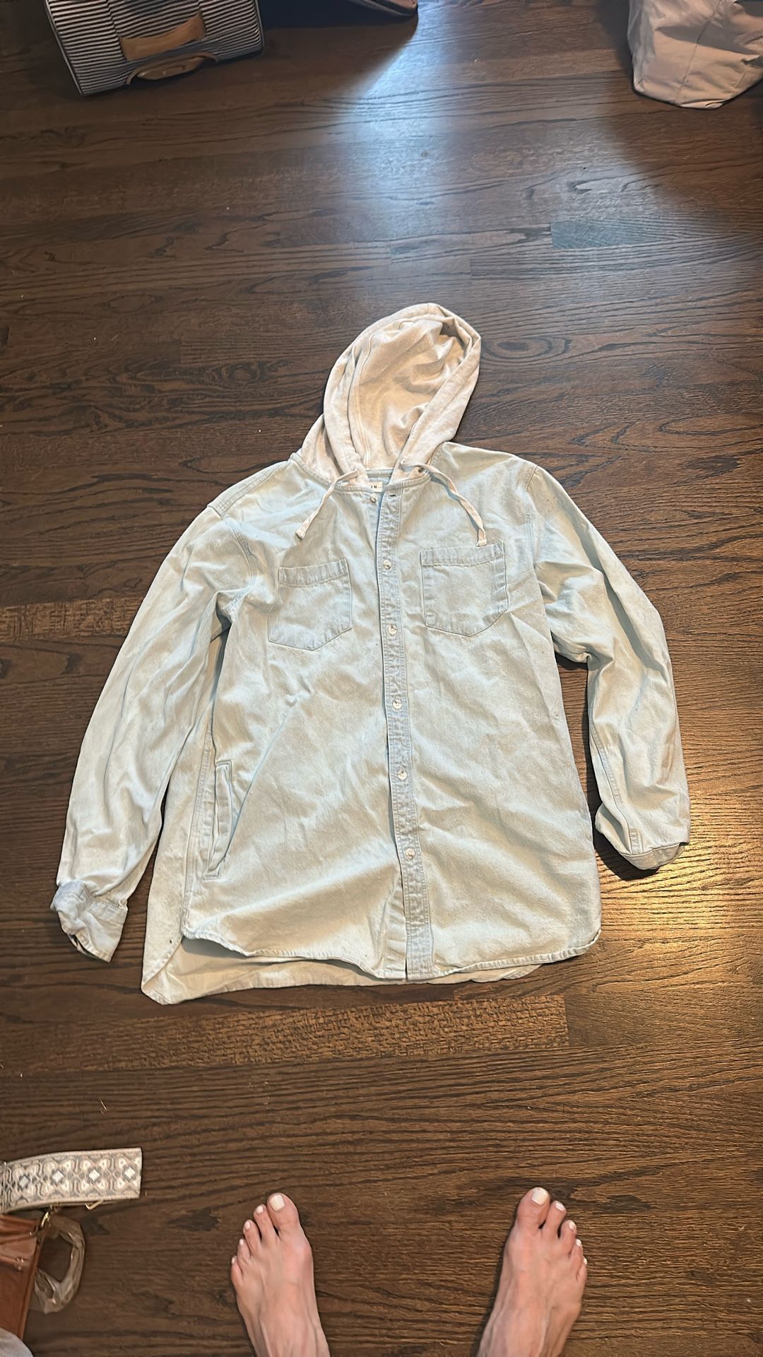 Men’s PacSun Denim Hooded Shirt Size L