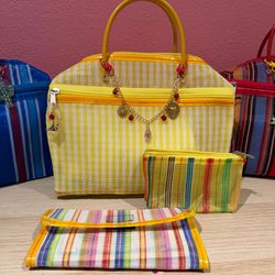 Absolutely beautiful yellow spring summer mexican mercado bag wallet and coin bag with chain detail