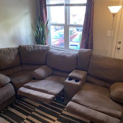Brown fabric Couch