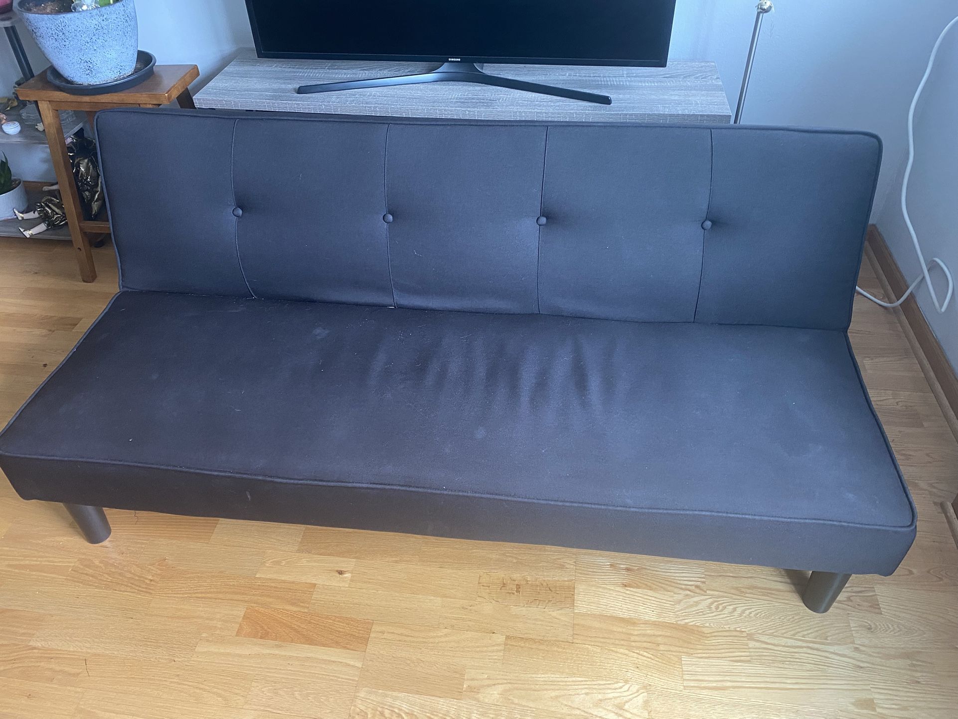 Black Convertible Sofa 66.1”