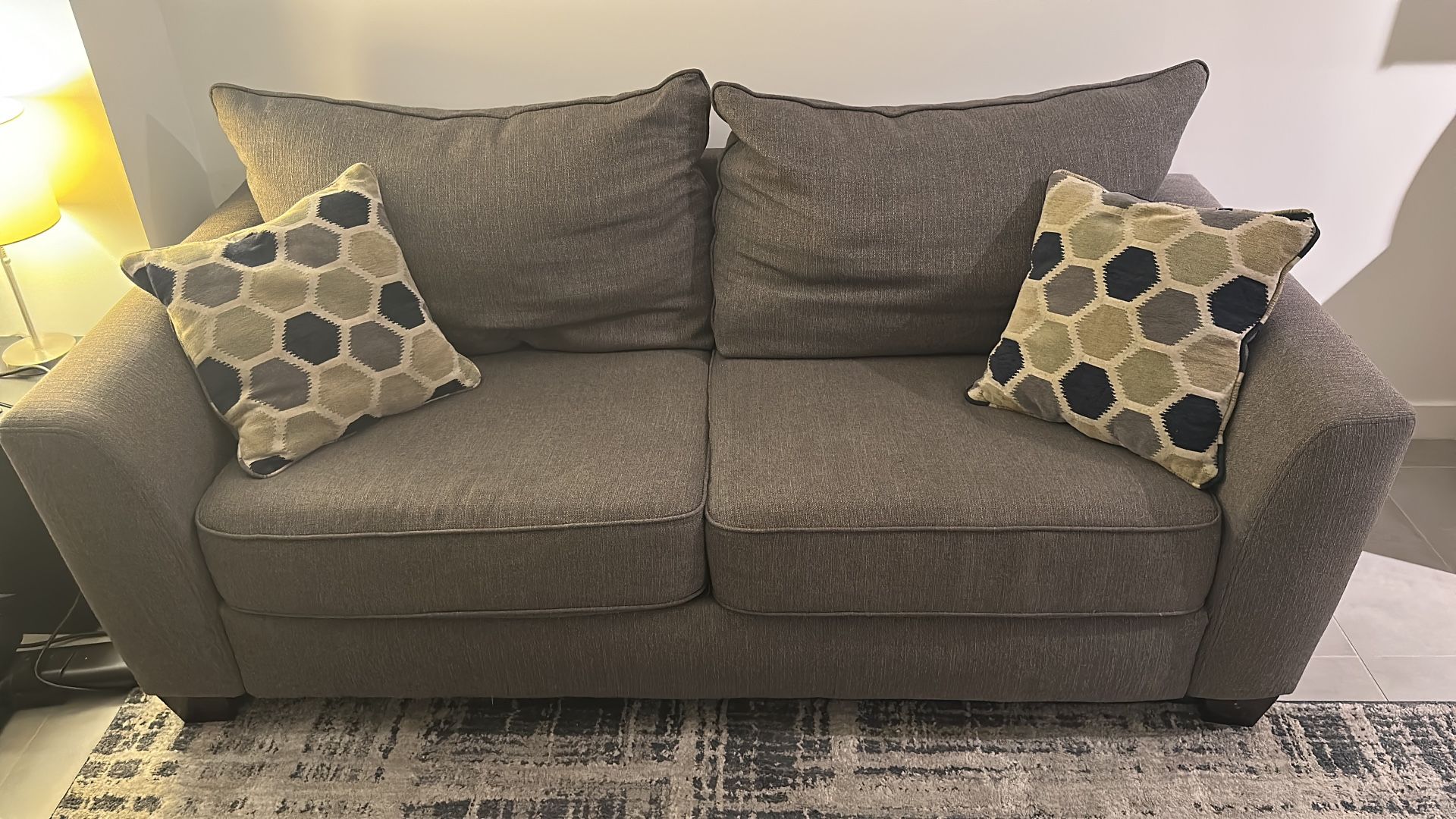 Loveseat Couch And Throw Pillows
