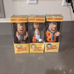 Rare - Funko Wacky Wobbler - The Flintstones - Fred , Wilma And Barney